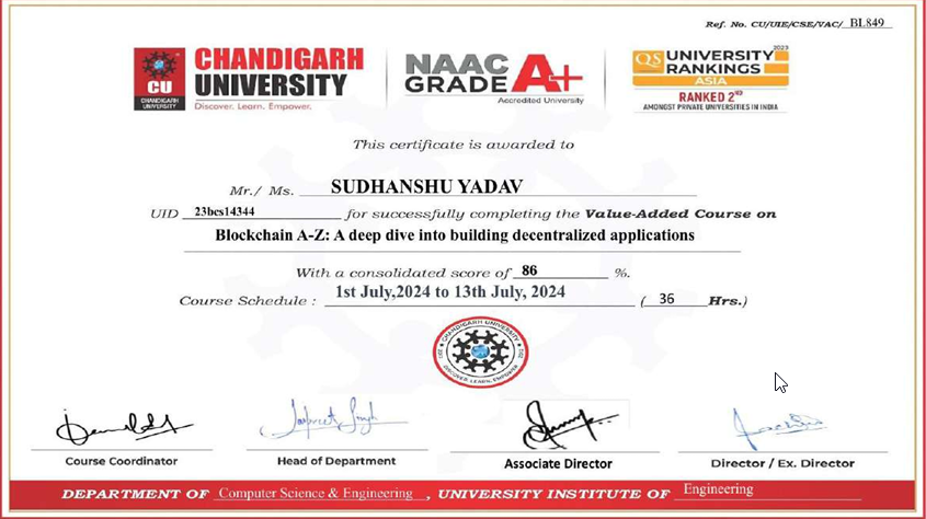 BlockChain certificate