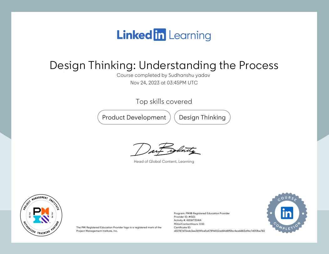 DesignThinking certificate